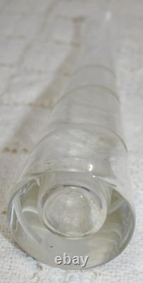 Baccarat Passion Voltige Clear Frosted Spiral Ribbon Bud Vase 9 Tall