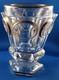 Baccarat Signed French Paule Gold Oval Medallions Paneled Footed Crystal Vase