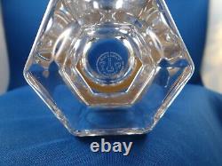 Baccarat Signed French Paule Gold Oval Medallions Paneled Footed Crystal Vase