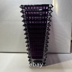 Baccarat Small Rectangular EYE Vase, Amethyst, Exquisite Color