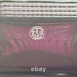 Baccarat Small Rectangular EYE Vase, Amethyst, Exquisite Color