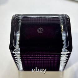 Baccarat Small Rectangular EYE Vase, Amethyst, Exquisite Color