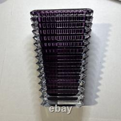 Baccarat Small Rectangular EYE Vase, Amethyst, Exquisite Color