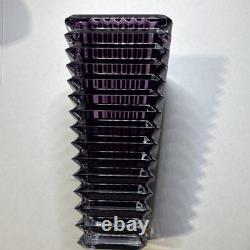 Baccarat Small Rectangular EYE Vase, Amethyst, Exquisite Color