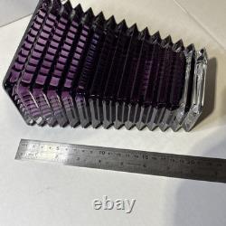 Baccarat Small Rectangular EYE Vase, Amethyst, Exquisite Color