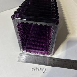 Baccarat Small Rectangular EYE Vase, Amethyst, Exquisite Color