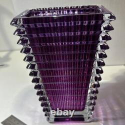 Baccarat Small Rectangular EYE Vase, Amethyst, Exquisite Color