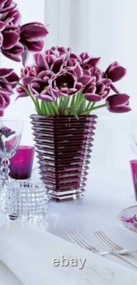 Baccarat Small Rectangular EYE Vase, Amethyst, Exquisite Color