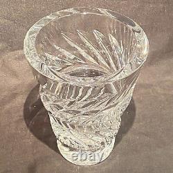 Baccarat Toscana Crystal Clear Flower Vase Art Glass 9 x 7 HUGE HEAVY France
