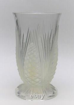 Beautiful Antique Art Deco VERLYS Glass Opalescent Pinecone Vase ca 1930 Signed