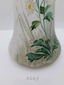 Beautiful Art Nouveau Poppy Legras Mont Joye Frost Enamel Art Glass Vase