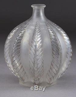 Beautiful Rare R. Lalique Malines Clear Opalescent Glass Vase Circa 1924