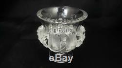 Beautiful Signed Lalique Crystal Dampierre Vase Birds & Vines