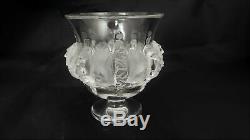 Beautiful Signed Lalique Crystal Dampierre Vase Birds & Vines