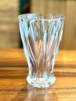 Beautiful Vintage 1960s French SAINT LOUIS 7 Crystal Cut Clear VASE Signed