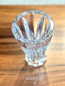Beautiful Vintage 1960s French SAINT LOUIS 7 Crystal Cut Clear VASE Signed