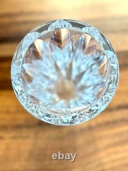 Beautiful Vintage 1960s French SAINT LOUIS 7 Crystal Cut Clear VASE Signed