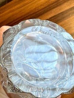 Beautiful Vintage 1960s French SAINT LOUIS 7 Crystal Cut Clear VASE Signed