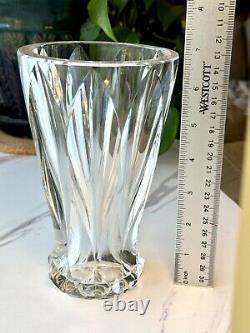 Beautiful Vintage 1960s French SAINT LOUIS 7 Crystal Cut Clear VASE Signed