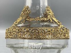 Beautiful and Large antique French gilt bronze mounted glass vase