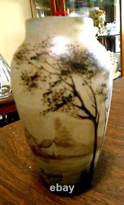 Beautiful antique, French, Peynaud art glass cabinet vase circa 1910, 5