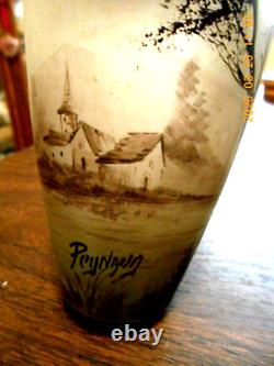 Beautiful antique, French, Peynaud art glass cabinet vase circa 1910, 5