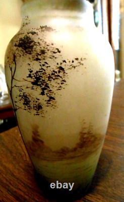 Beautiful antique, French, Peynaud art glass cabinet vase circa 1910, 5
