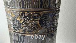 Beautiful original Daum Art Deco acid etched and patined glass vase. Circa 1920
