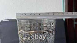 Beautiful original Daum Art Deco acid etched and patined glass vase. Circa 1920