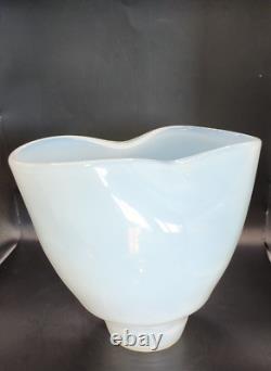 Beautiful, rare antique French opaline opalescent glass vase