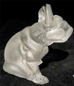 C19th Czech Glass French Bulldog Novelty Frosted Diamante Eyes