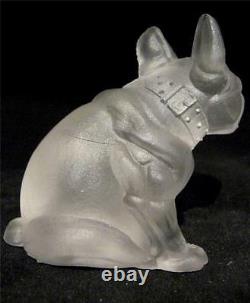 C19th Czech Glass French Bulldog Novelty Frosted Diamante Eyes