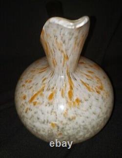CHARLES SCHNEIDER FRENCH ART DECO Glass Pitcher Vase c 1920s Antique Signed