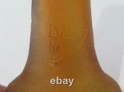 C 1900 French Art Nouveau Thistle Vase-Signed Daum Nancy with Cross Lorraine