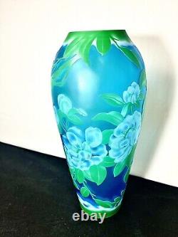 Cameo ART Nouveau Glass VASE Floral Galle French Styl Reproduction Acid Etch 16