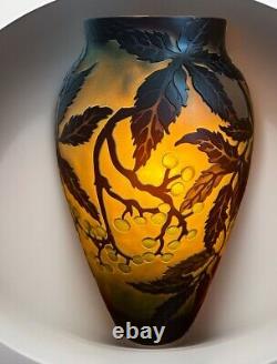 Cameo ART Nouveau Glass VASE Galle French Style Reproduction Acid Etch