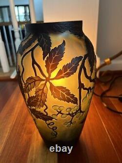 Cameo ART Nouveau Glass VASE Galle French Style Reproduction Acid Etch