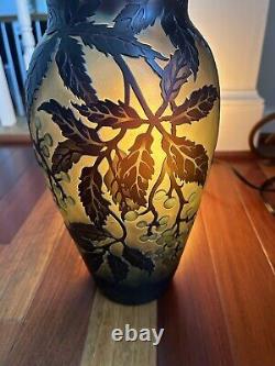 Cameo ART Nouveau Glass VASE Galle French Style Reproduction Acid Etch