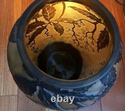 Cameo ART Nouveau Glass VASE Galle French Style Reproduction Acid Etch