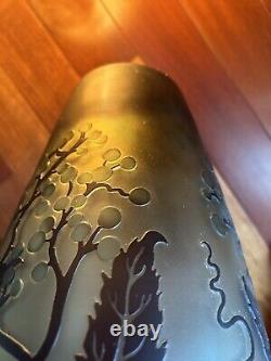 Cameo ART Nouveau Glass VASE Galle French Style Reproduction Acid Etch