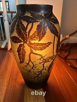 Cameo ART Nouveau Glass VASE Galle French Style Reproduction Acid Etch
