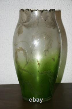 Cameo Glass Vase French Cameo Glass large Vase 1930's Graf Harrach Flowers Vines