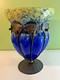 Charles Schneider French Art-Deco Glass and Wrought Iron Vase, SIGNED