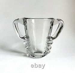 Chic French Antique Art Deco Heavy Blown Glass Vase, Possibly Schneider AS IS