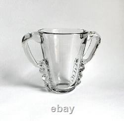 Chic French Antique Art Deco Heavy Blown Glass Vase, Possibly Schneider AS IS