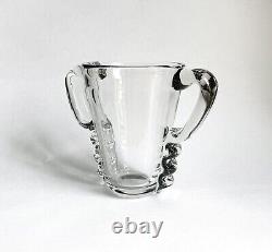 Chic French Antique Art Deco Heavy Blown Glass Vase, Possibly Schneider AS IS