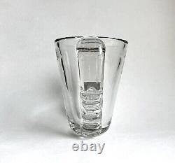 Chic French Antique Art Deco Heavy Blown Glass Vase, Possibly Schneider AS IS