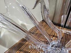 Cofrac Art Verrier France Crystal Glass Vase 13 in. Tall Heavy