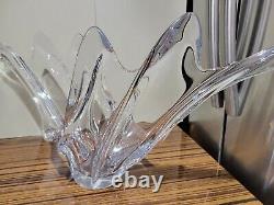 Cofrac Art Verrier France Crystal Glass Vase 13 in. Tall Heavy