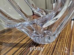 Cofrac Art Verrier France Crystal Glass Vase 13 in. Tall Heavy